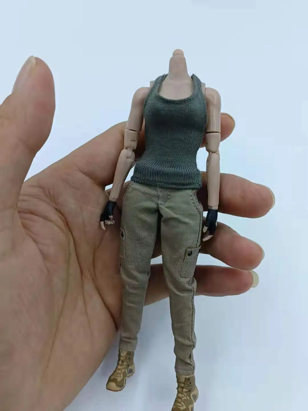 1/12 Scale Female Soldier Clothes Vest Overalls Model for 6-inch Action Figure Body Doll in Stock for Sale