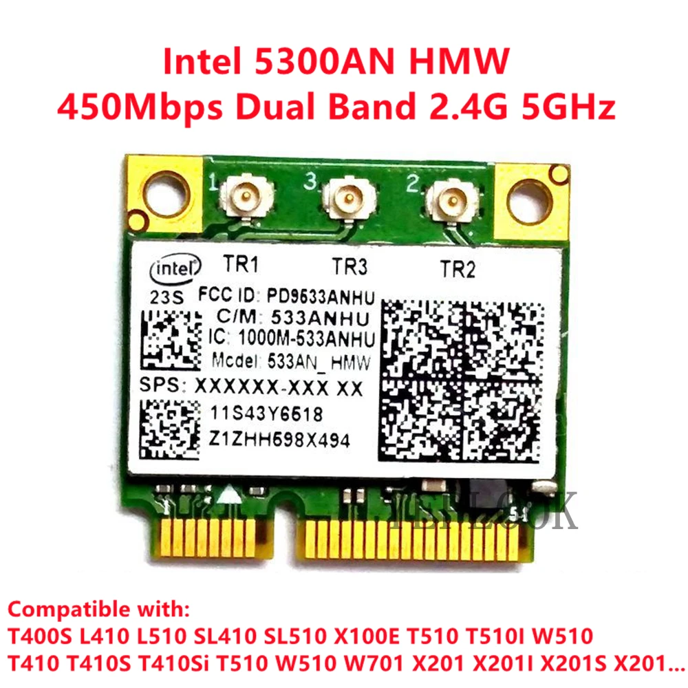 Tarjeta Wifi 533AN HMW de 450Mbps, banda Dual, 2,4G/5GHz, Mini PCI-E, para Lenovo T400S, L410, T510, T410, X201, X201, X100E, W510, W701