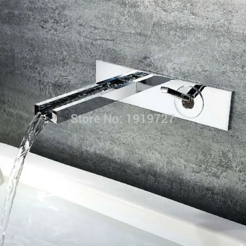 Vidric High Quality 100% Solid Brass New Brand Wall Mounted Waterfall Single Lever Chrome Plated Bathroom Sink Washroom Basin Mi