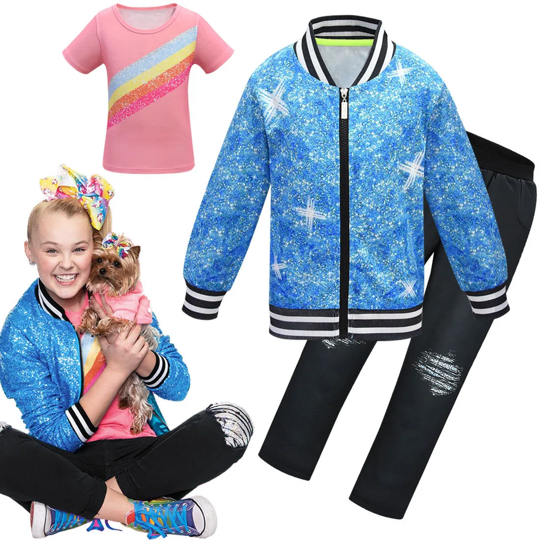 

JOJO SIWA Clothing Set Winter Tracksuits for Baby Girls toddler Kids Clothes Teen Girl Christmas Costume Thanksgiving outfit