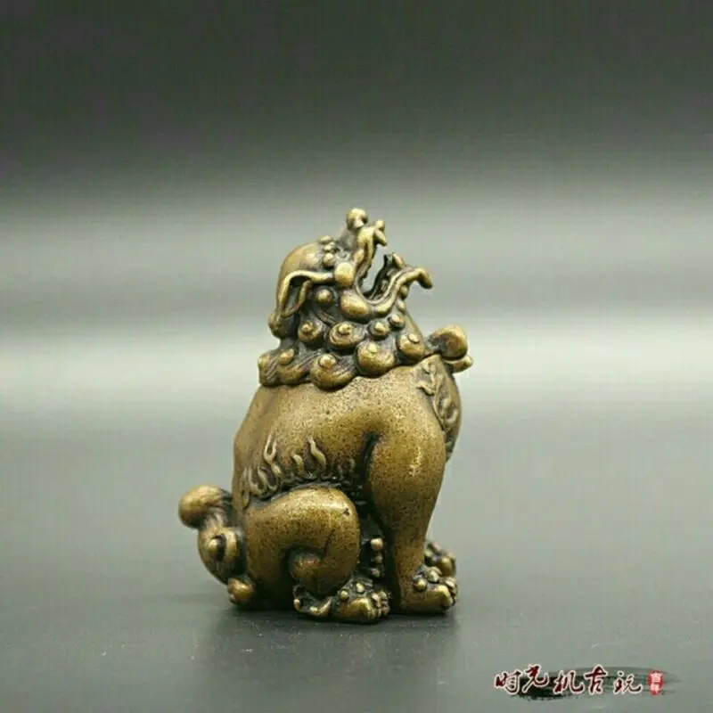 Chinese antique collection Brass Brave Troops Ornaments Sculpture Statue