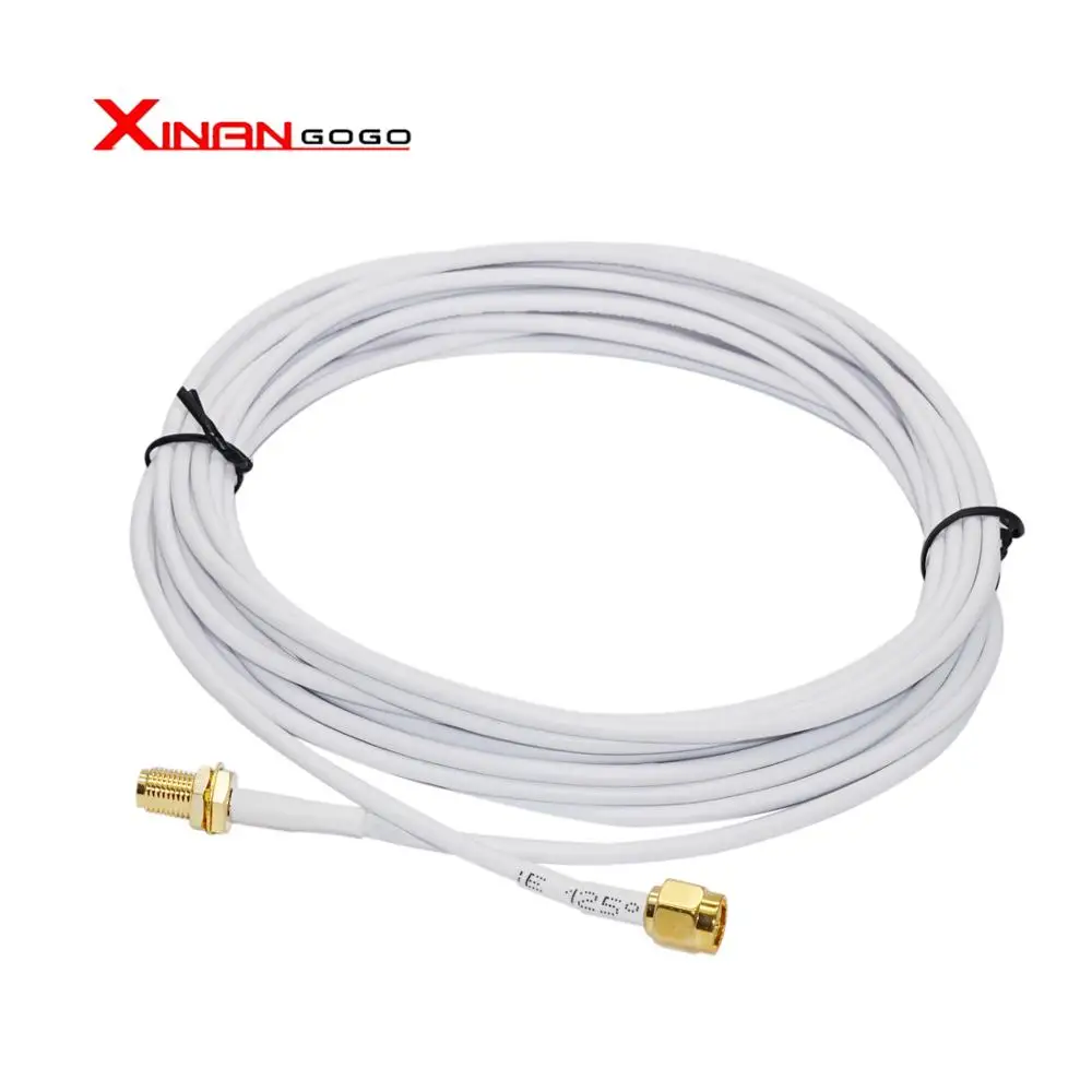 Xinangogo SMA Đực Để SMA Nữ Cổng Kết Nối RG174 Trắng Màu 15CM-5M RF Coaxail Cáp