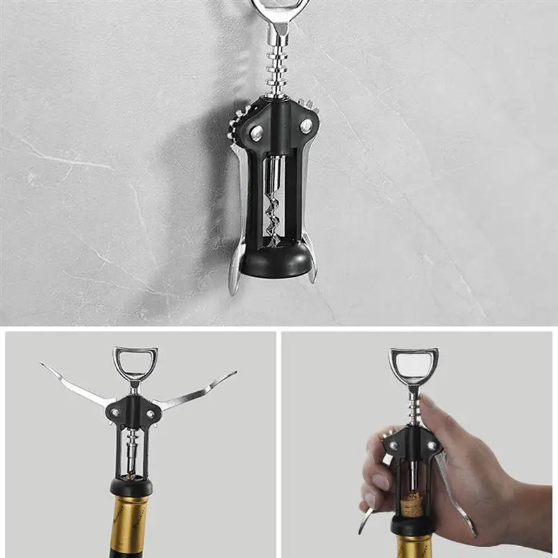 Portable Stainless Steel Red Wine Opener Wing Type Metal Wine Corkscrew Bottle Openers Corkscrews Wine Cork Remover