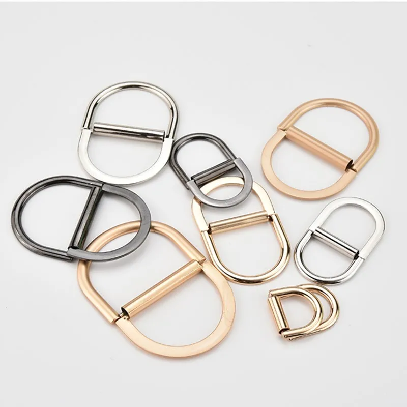 Metal Double D Ring Buckle half-rings Luggage Strap Coat Belt Adjustment Button Decor Buckles Multi-Purpose DIY Accessories 20PC