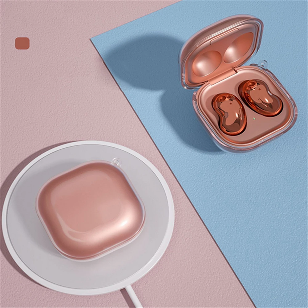 لسامسونج غالاكسي البراعم لايف سماعة شفافة علبة سماعات الأذن غطاء صدمات تخزين كم مع حلقة تسلق