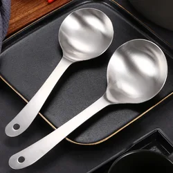 304 Stainless Steel Round Rice Spoon Large Capacity Tablespoons Hot Pot Ramen Soup Scoop Tableware Kitchen Cooking Utensils