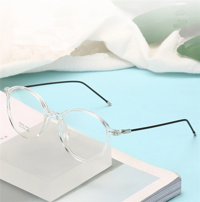 Dünnes Bein klarer Spiegel verschreibung pflicht ige Brille Frauen ultraleichte tr90 Student ovale Myopie Linse optische Brille 0-148-1/8 bis-4 – Detail 3