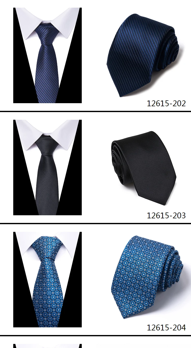 Krawatte Gravatas Mode Großhandel gewebt 8cm Krawatte Hochzeit Accessoires Blue Man Dot Fit Gruppe Party Büro – Detail 9
