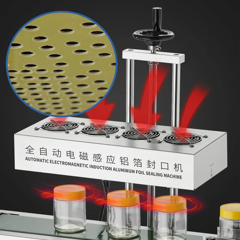 الفولاذ المقاوم للصدأ الزجاجات الحث الكهرومغناطيسي السدادة آلة ختم رقائق الألومنيوم