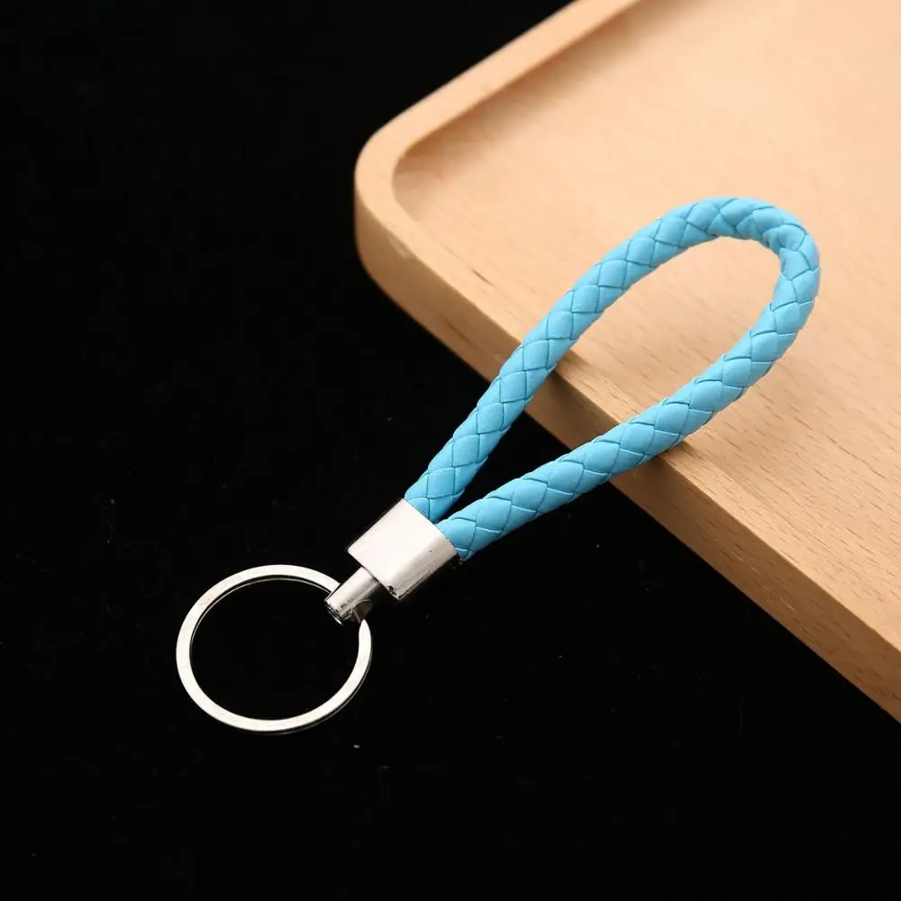 50pcs Colorful PU Leather Braided Keychains