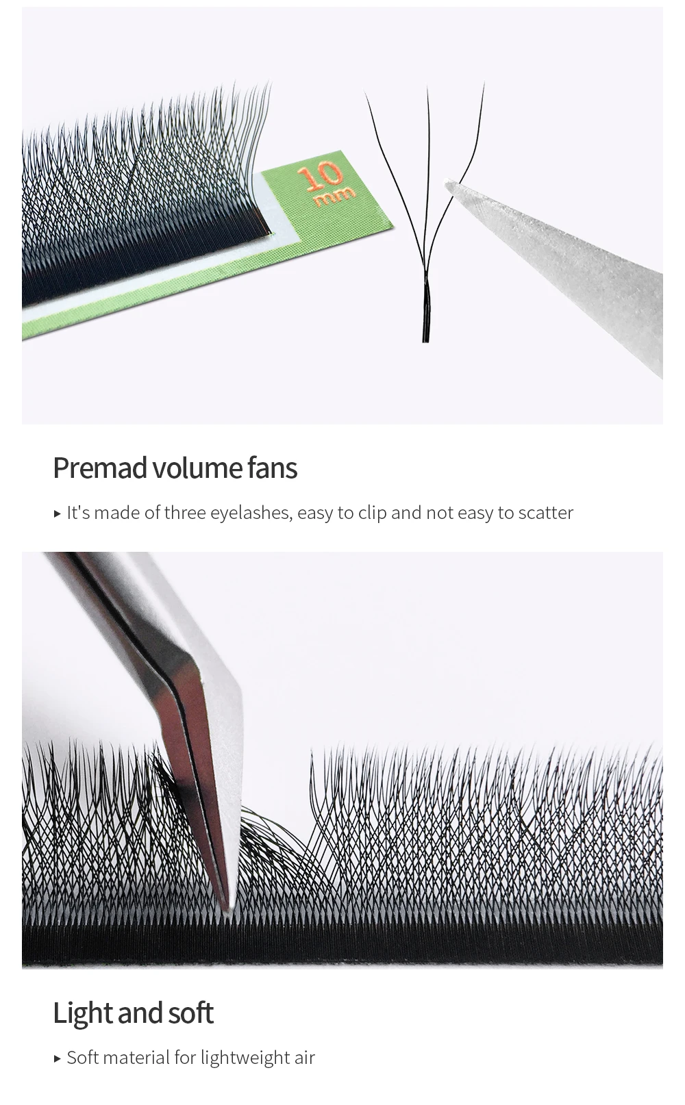 GLAMLASH L/LU/M W-Form Wimpernverlängerung 3D Vorgefertigte Volumen-Fächerwimpern W-Stil YY-Wimpern Faux Nerz-Volumenwimpern Natürliche Wimpern – Detail 6
