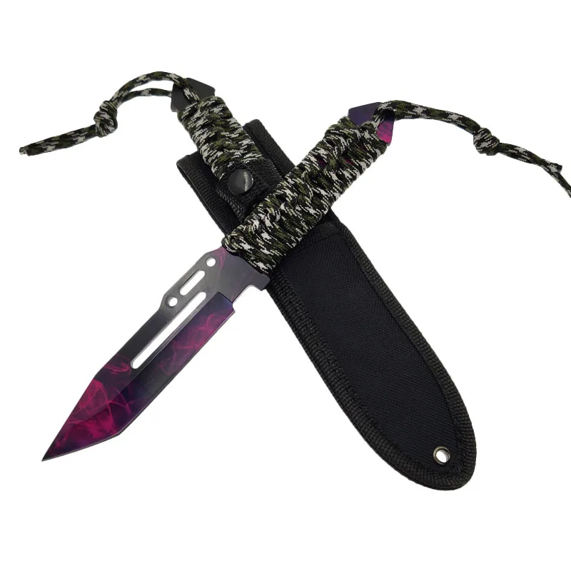 Swayboo CS الذهاب مكافحة ضربة التكتيكية مستقيم التخييم بقاء الصيد السكاكين غمد تتلاشى