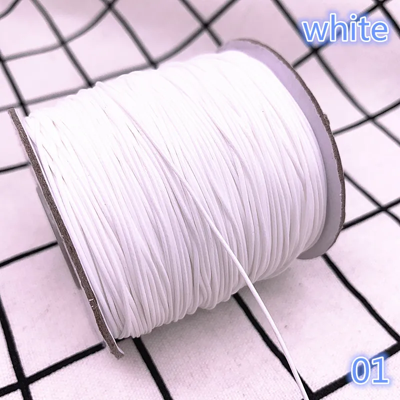 0.5-2.5mm White Waxed Cord Waxed Thread Cord String Strap Necklace Rope Bead DIY Jewelry Making for Shamballa Bracelet