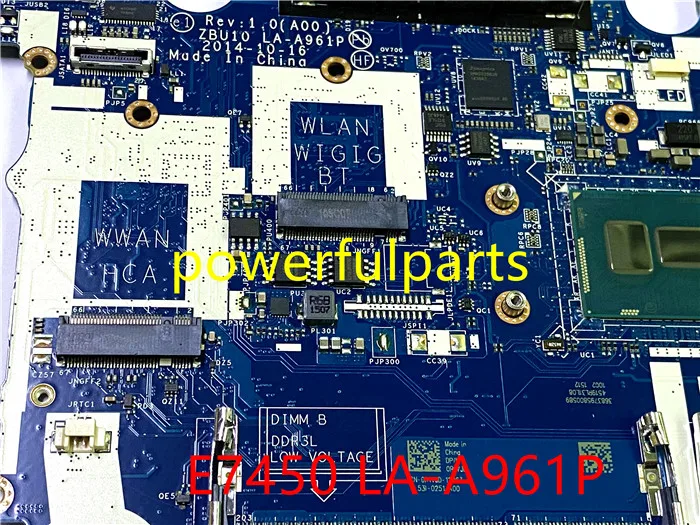 Imagem -02 - Motherboard para Dell Latitude 7450 E7450 0r1vjd R1vjd Cn0r1vjd La-a961p I55300 Trabalho Perfeito