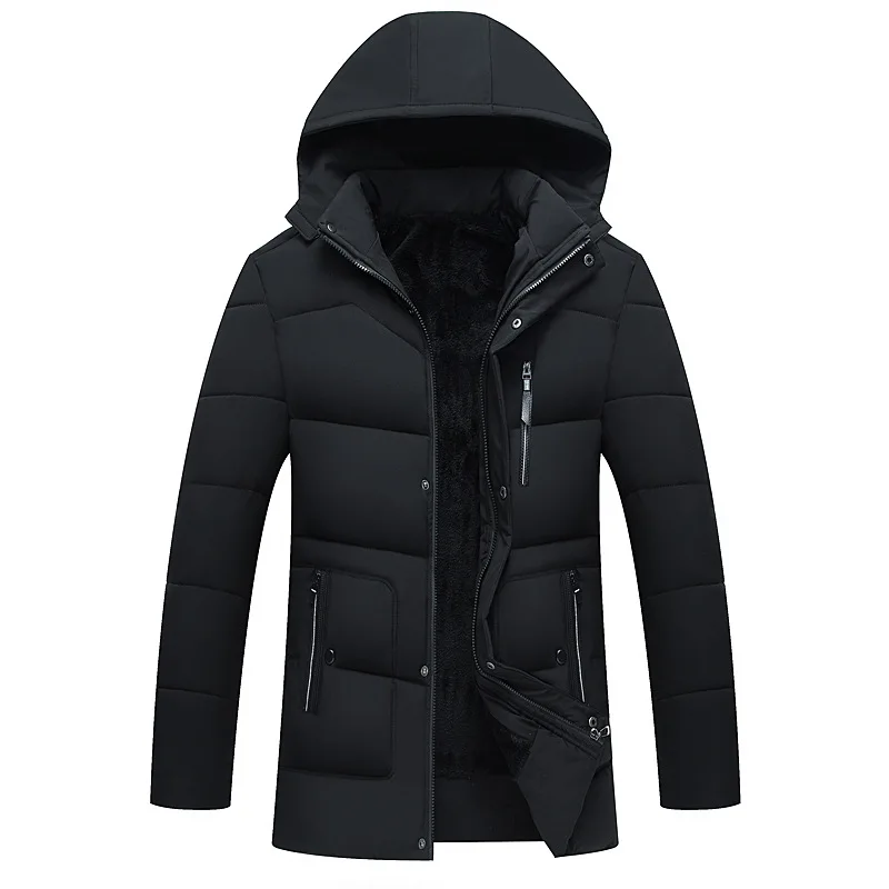MRMT 2024 Brand Men\'s Jackets coat thickened with plush middle-aged Overcoat For Male cotton Jacket Outer Wear Clothing