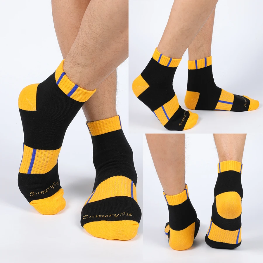 10 Pairs/Lot Running Socks Men Cotton Colorful Stripes Outdoor Casual Basketball Compression Short Ankle Socks Meias Male Gift