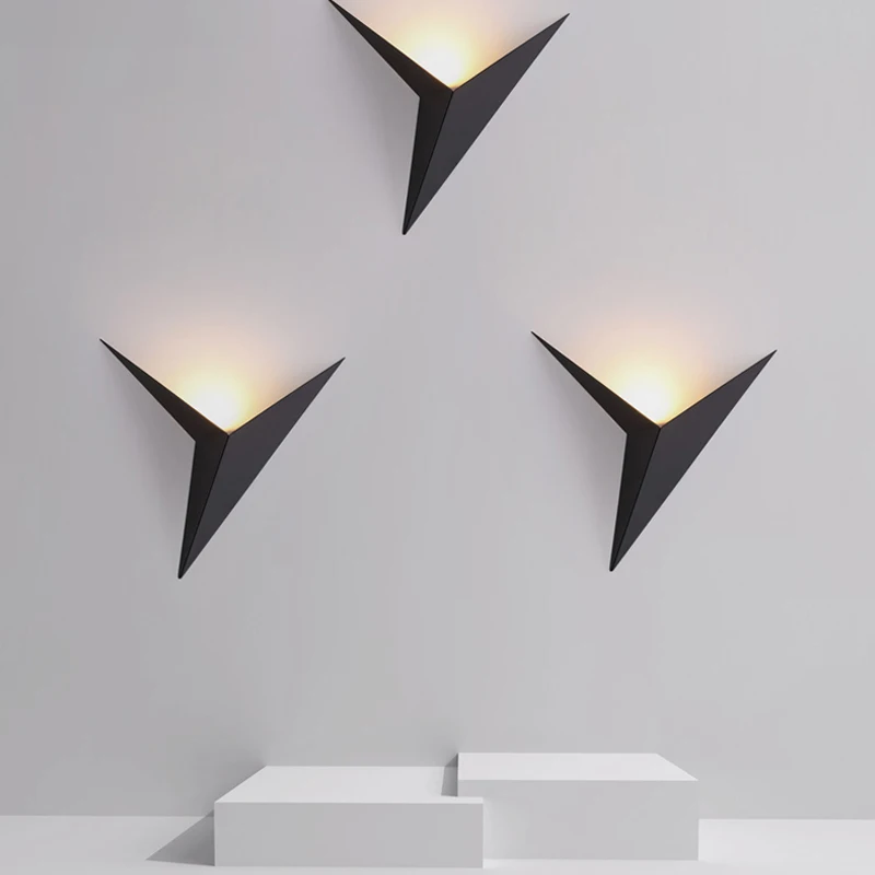 

Modern Triangle Shape Iron LED Wall Lamps Nordic Minimalist Indoor Wall Lamps Fixtures Living Room Lights Lighting Loft Decor