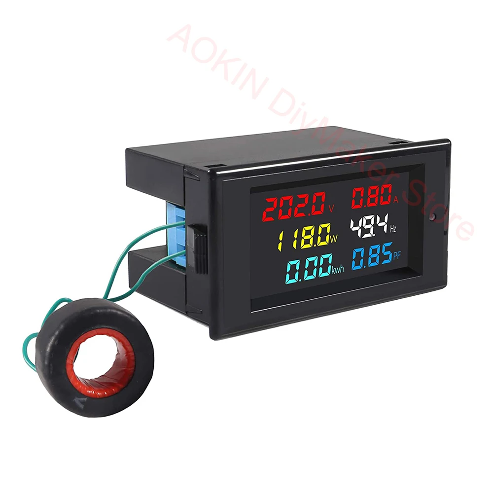 AC Display Meter 80-300V 100A Voltage Current Power Factor Frequency Electric Energy Monitor Ammeter Voltmeter Multimeter Tester