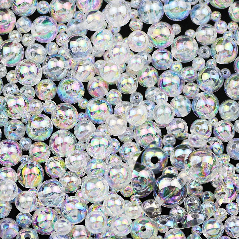50~600pcs White ABS Plastic Beads Round Imitation Pearls Loose Beads For Jewelry Making DIY Bracelets Accessories 4/5/6/8/10MM