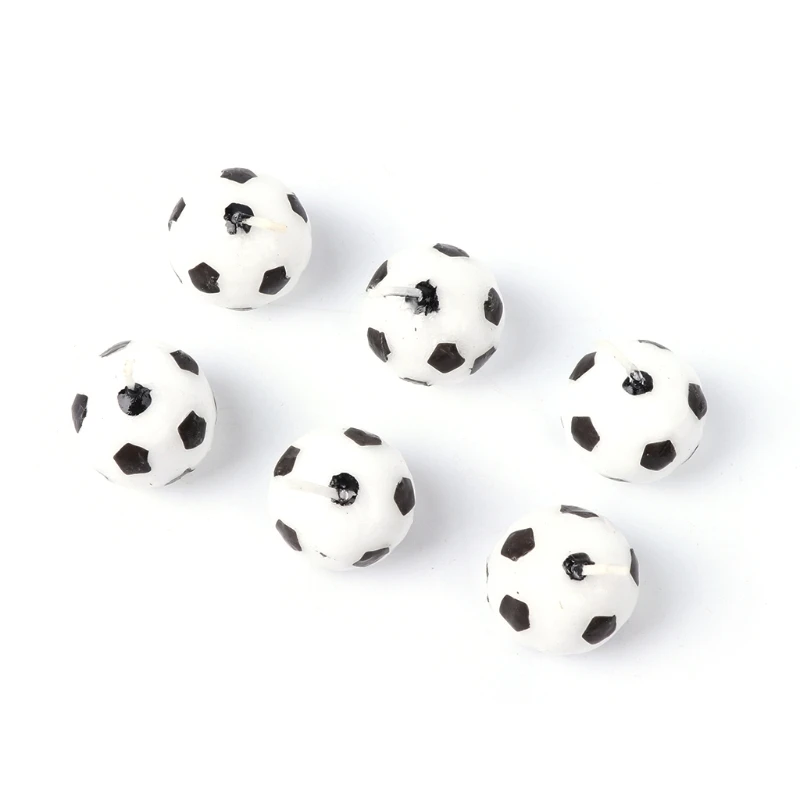 6Pcs/Set Soccer Ball Football Candles For Birthday Party Kid Cake Decorating Supplies Drop Shipping