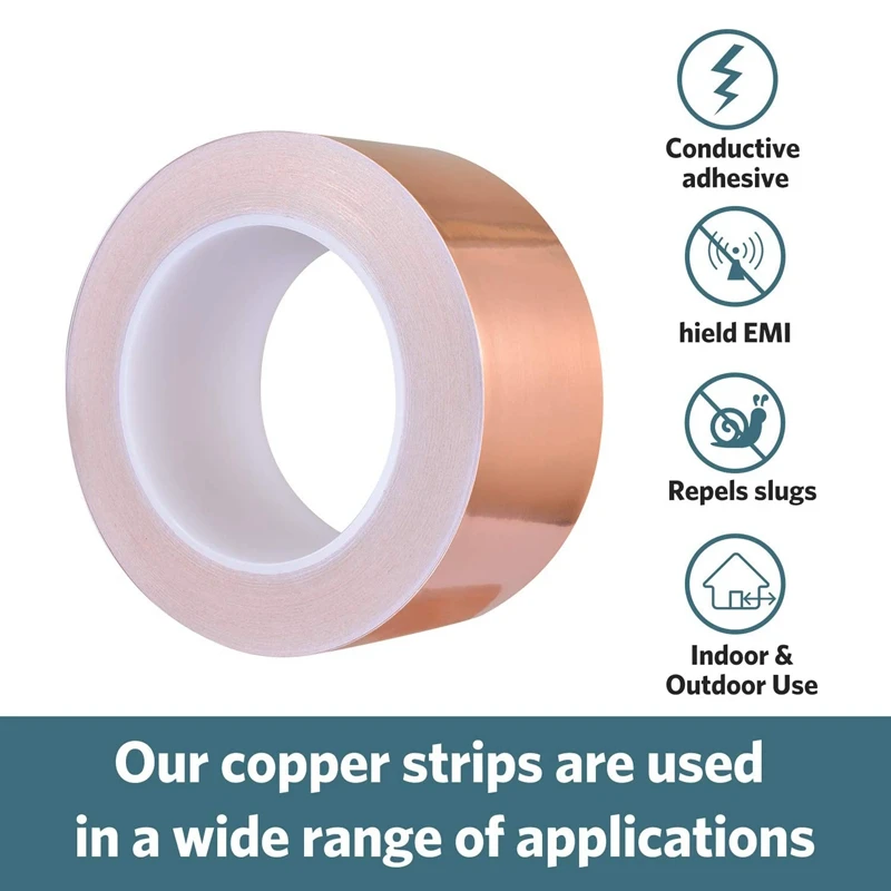 Copper Foil Tape 50mm x 30M for EMI Shielding Conductive Adhesive for Electrical Repairs,Snail Barrier Tape Guitar