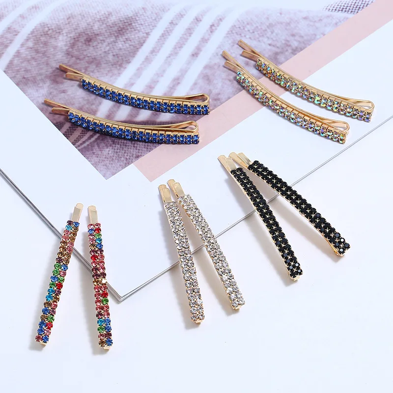 2Pc Classic Fashion Pearl Zircon Hair Stick Shining Hair Pins Crystal  Rhinestones Hair Clips Women  Hair Accessorie Jewelry