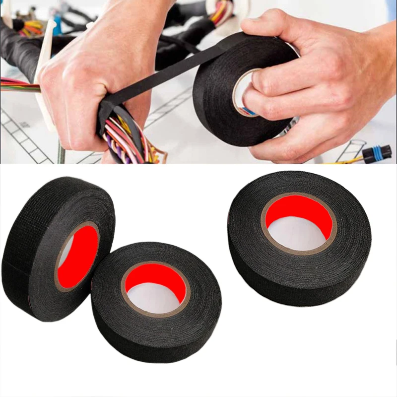 15M Car Harness PET Fleece Tape Wire Protection Heat-Resistant Flame Retardant Fabric Tape Electrical Flexibility Noise Damping