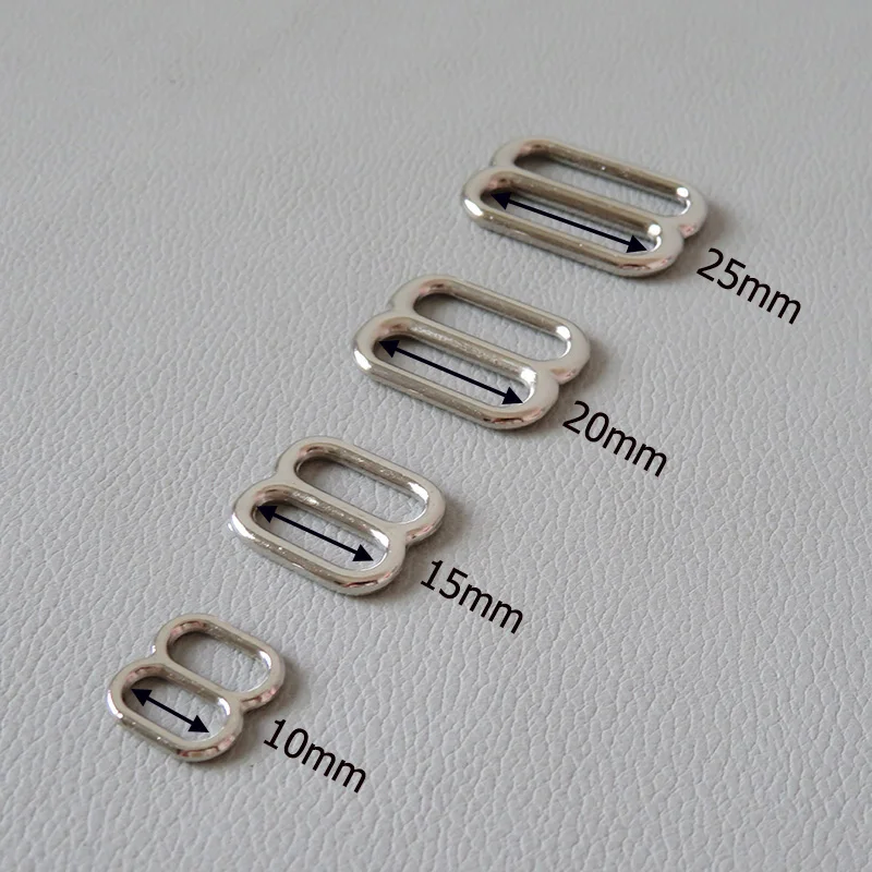 Inner 10mm 15mm 20mm 25mm Metal Slider Adjustable Buckle For Bag Accessory Belt Loop Hardware Cat Dog Collar Garment Shoes Clasp