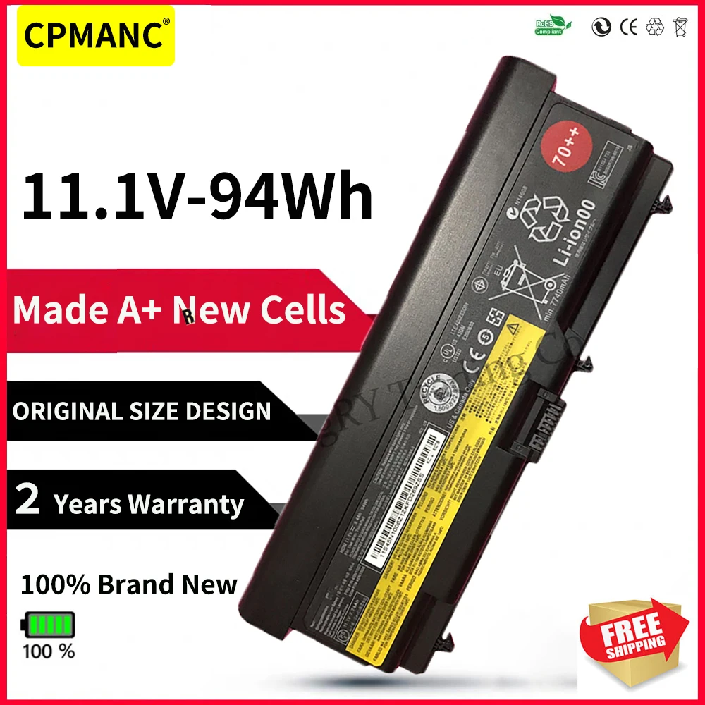 11.1V 94WH 9Cells 70++ New NEW Laptop Battery for Lenovo thinkpad SL430 W530 45N1006 45N1007 T430 T530i T410 T420