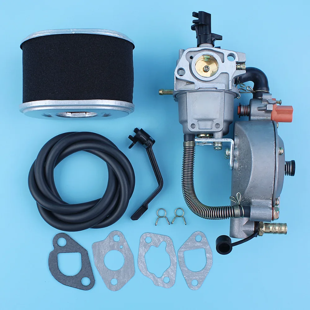 Dual Fuel Carburetor Carb Conversion Kit Air Filter Element For Honda GX160 168F 1KW to 6KW Generator LPG/NG Fuel Line Gaskets