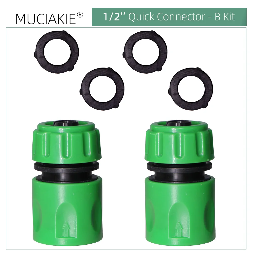 MUCIAKIE Garden Water Hose ABS Quick Connectors 1/2\'\' Tubing Coupling Adapter Joint Extender Set for Irrigation Car Wash Fitting