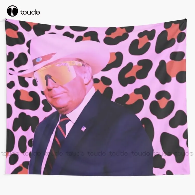 

New Light Orange And Pink Cheeetah Trump Merch Tapestry Beautiful Wall Tapestry Blanket Tapestry Bedroom Bedspread Decoration