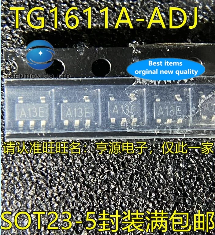 10個TG1611A-ADJ TG1611-ADJシルクスクリーンA13E A13 SOT23-5在庫100% 新とオリジナル