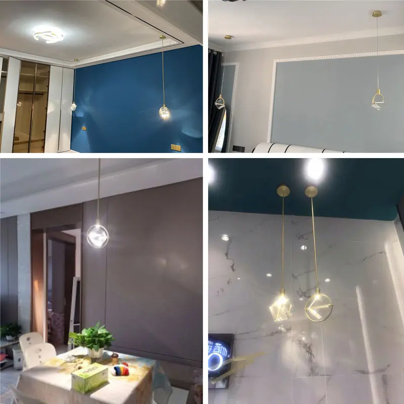 Kryształowy wisiorek Led światła kuchnia oprawa zawieszenie nocna lampa wisząca Loft w stylu nordyckim salon jadalnia kryty Home Decor