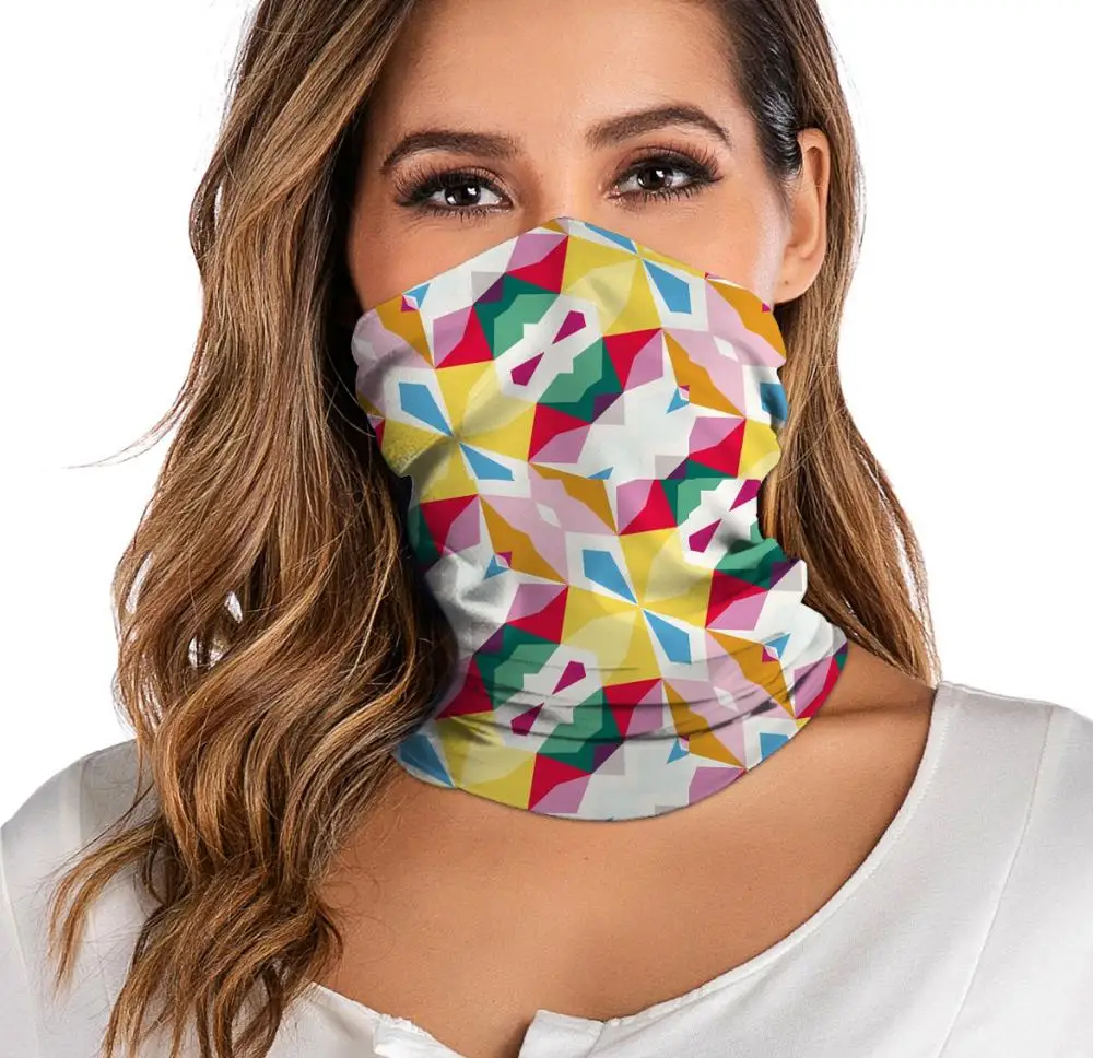 Unisex Washable Rave Bandana Neck Gaiter Tube Headwear For Women Men Face Scarf Dustproof Motorcycle Facemask Windproof Scarf