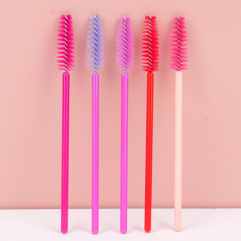 100PCS Disposable Eyelash Brush แปรงขนตามาสคาร่าแปรงแต่งหน้าสำหรับขนตาคิ้วแปรงคอนเทนเนอร์