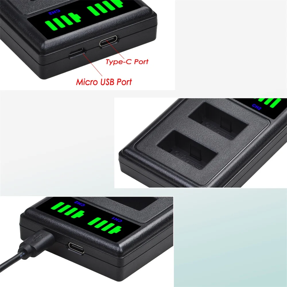 Pickle Power แบตเตอรี่สำหรับ GoPro Hero3 Hero3 + LED USB Dual Charger สำหรับ GoPro AHDBT-201, AHDBT-301, AHDBT-302