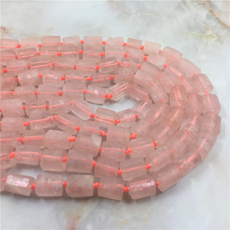 

2 пряди, натуральный кристалл, роза, кварц, трубка, россыпью, разделительные бусины для изготовления ювелирных изделий своими руками, аксессуары, 15 дюймов