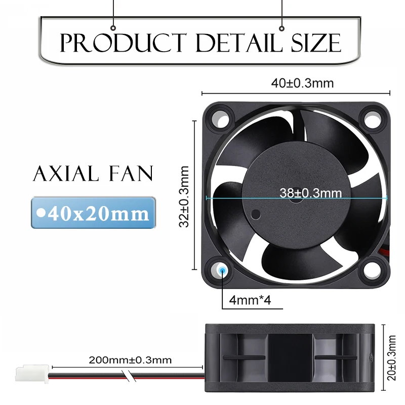 2 sztuk Gdstime 40mm 3D wentylator drukarki 40x40x20mm chłodnicy 24V 12V 5V 4020 wentylator chłodzący obudowa komputera wentylator chłodzący 2PIN 3PIN wentylator radiatora