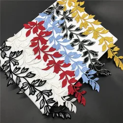 24cm*6.5cm 7Colors Hot Sale Leaf  Applique Clothing Embroidery Patch Fabric Sticker Iron On Patch Craft Sewing Repair