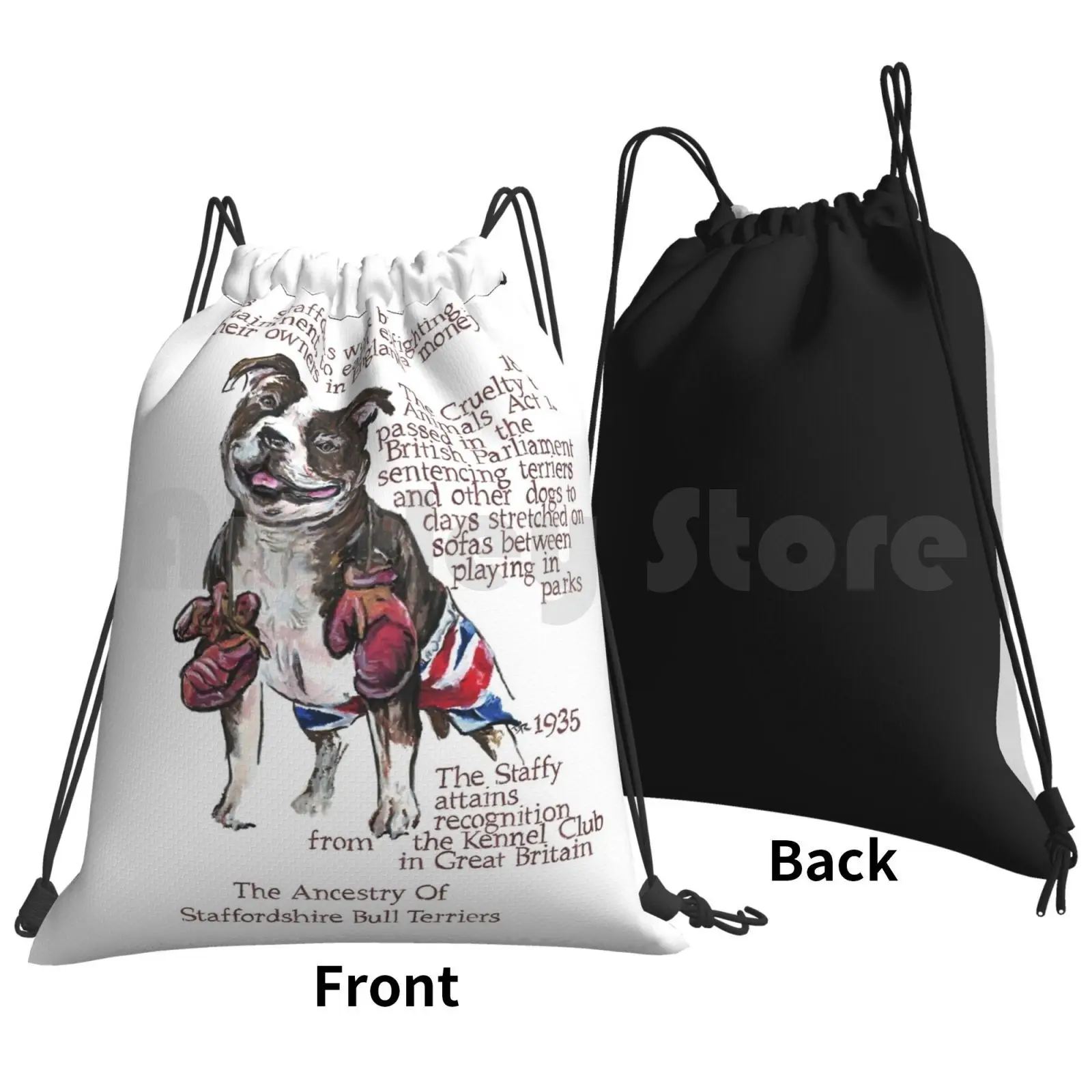 Bull Terrier History Backpack Drawstring Bag Riding Climbing Gym Bag Bull Terrier Bull Terrier History Bull Terrier Art