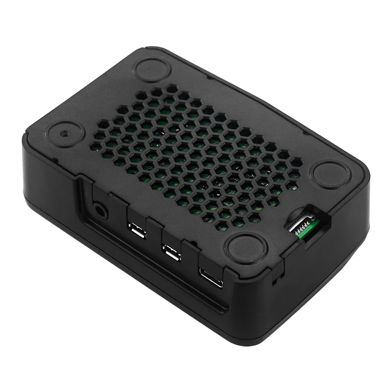 Raspberry Pi 4 Argon POLY+ geventileerde behuizing met PWN-ventilator Koperen koellichamen Koelradiator ABS Shell voor Raspberry Pi 4 Model B