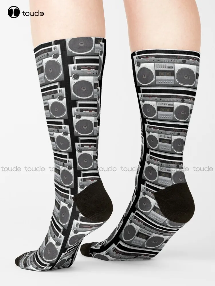 Old School Boom Box Socks Girl Socks Christmas Gift Unisex Adult Teen Youth Socks Custom 360° Digital Print Women Men Funny Sock