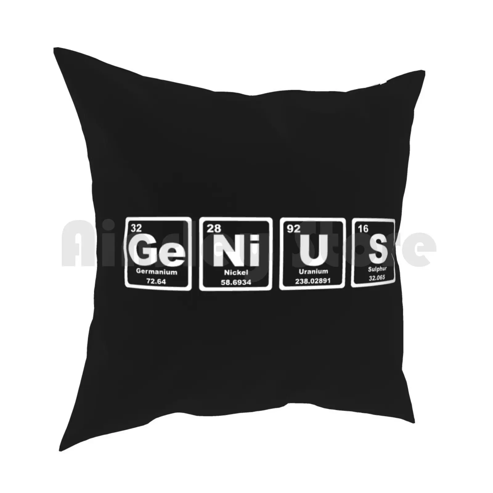 Genius-Periodic Table Pillow Case Printed Home Soft DIY Pillow cover Genius Periodic Table Periodic Table Funny Fun Joke