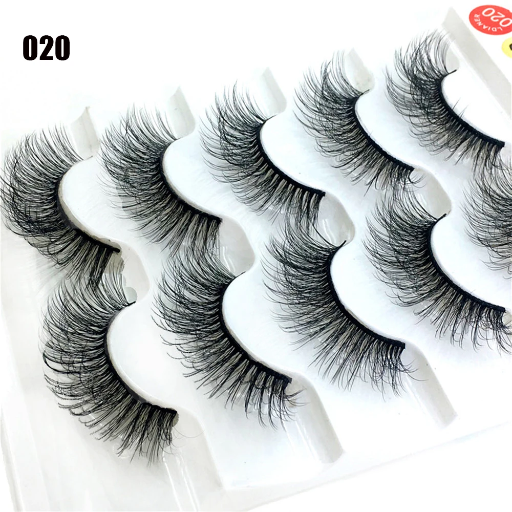 5 Pairs 6D False Eyelashes Eyelash Wispy Lashes Handmade Cruelty-free Flared Variety Lashes Extension Natural Makeup Tools