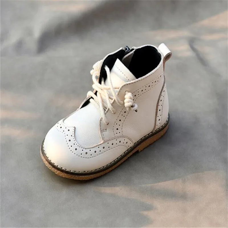 Genuine Leather children\'s ankle boots boys girls casual cowhide boots  autumn winter cotton shoes 2019 new baby children boots