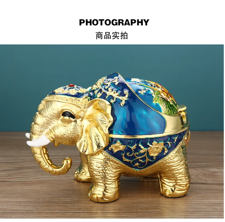 BEST gift Asia Thailand Good luck Wealth Auspicious elephant ashtray mascot HOME office shop Decoration bring wealth fortune