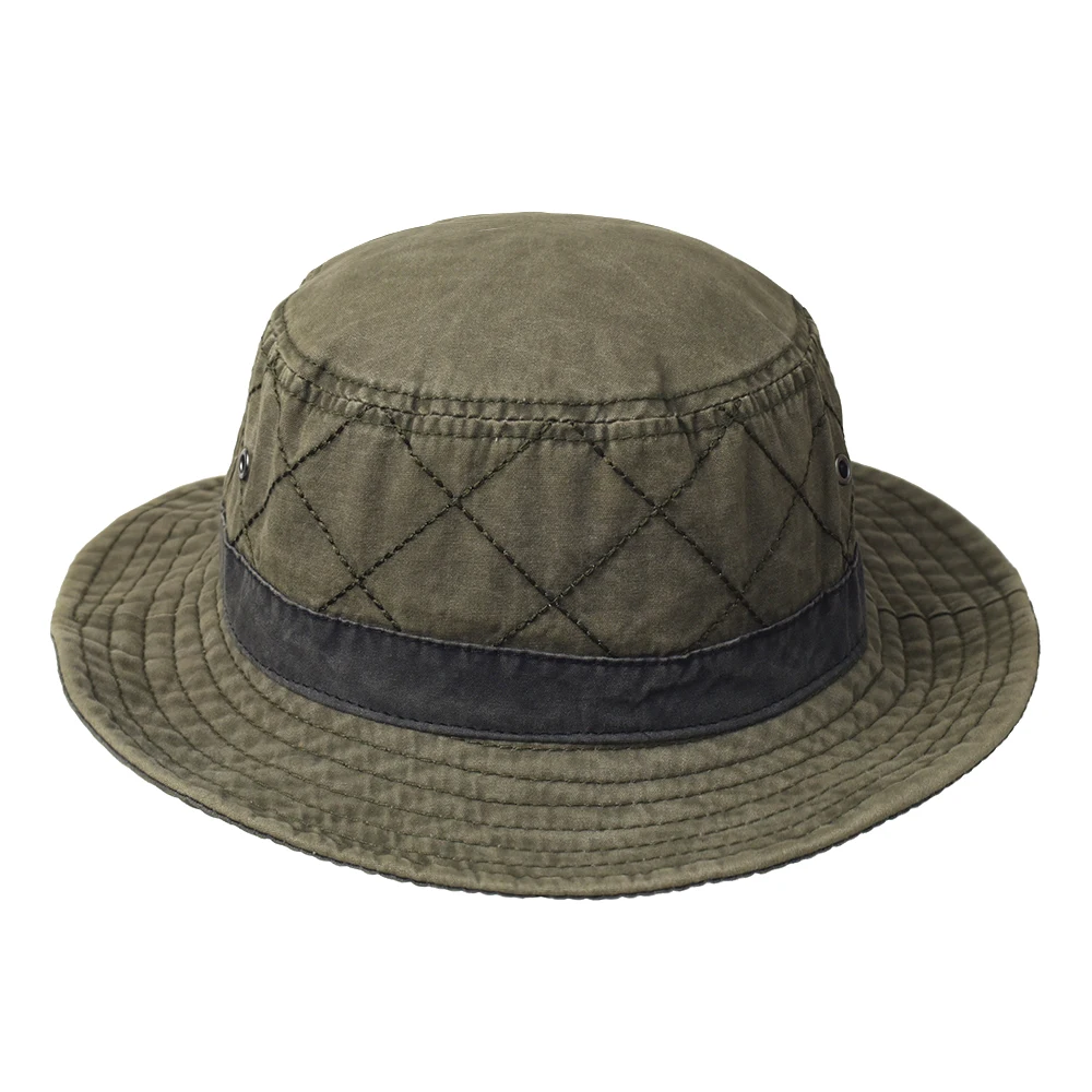 Washed Cotton Bucket Hats for Men Women Panama Hat Fishing Hunting Cap Sun Protection Caps Outdoor Sun Hat