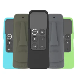 Silicone Case Protector Cover For Apple TV 4th Remote Anti-slip Shockproof Compatible with Airtags