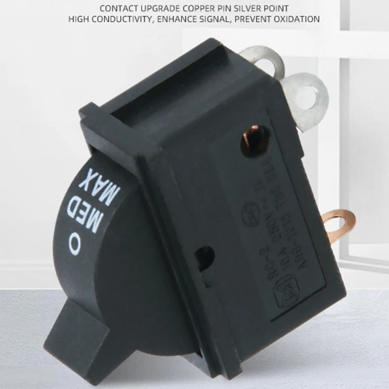 G6DA Hair Dryers Rocker Switch 3 Pin 3 Position SPST Toggle Switch Hull Shape Snap-in Switches With Flame-retardant Shel